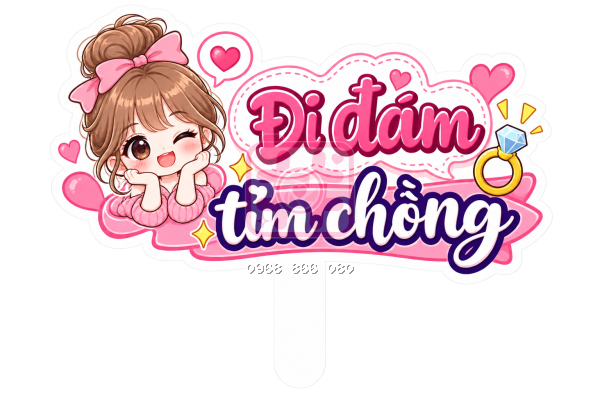 Hashtag Đi đám tìm chồng – Bảng tên đám cưới