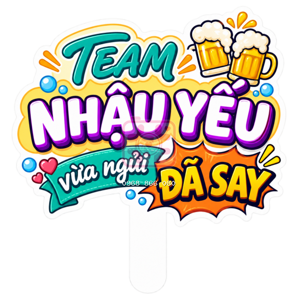 Hashtag Team nhậu yếu – Bảng tên đám cưới