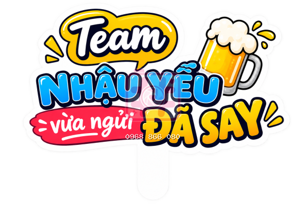 Hashtag Team nhậu yếu – Bảng tên đám cưới