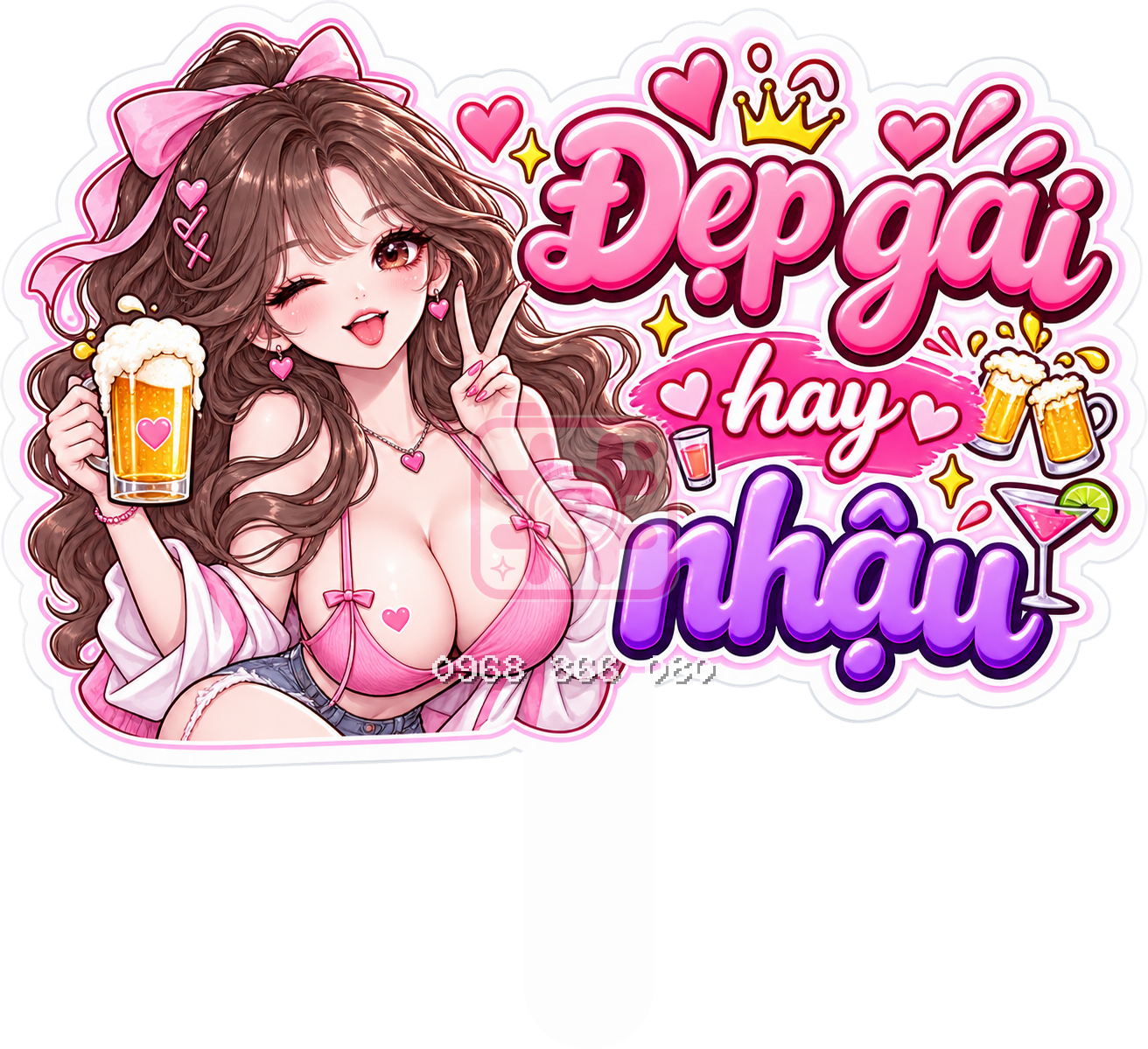 Hashtag Đẹp gái hay nhậu – Bảng tên đám cưới