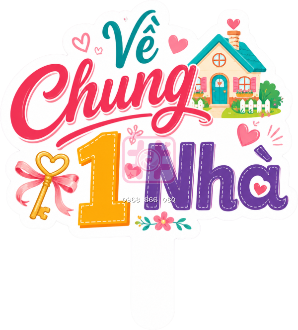 Hashtag Về chung một nhà – Bảng tên đám cưới