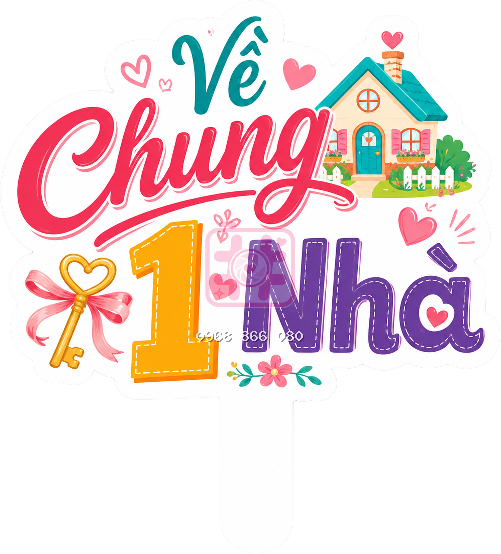 Hashtag Về chung một nhà – Bảng tên đám cưới