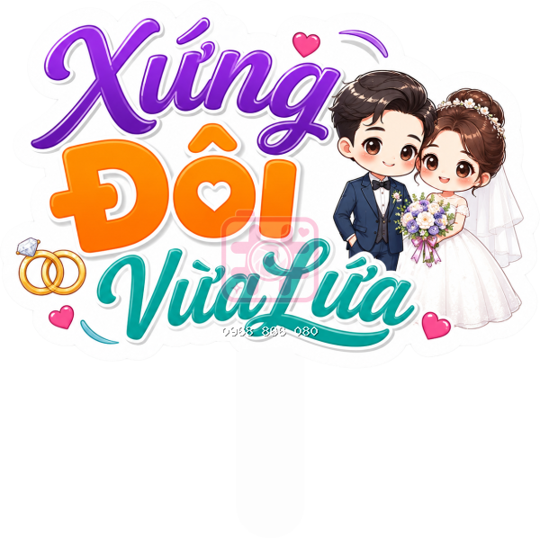 Hashtag Xứng đôi vừa lứa – Bảng tên đám cưới