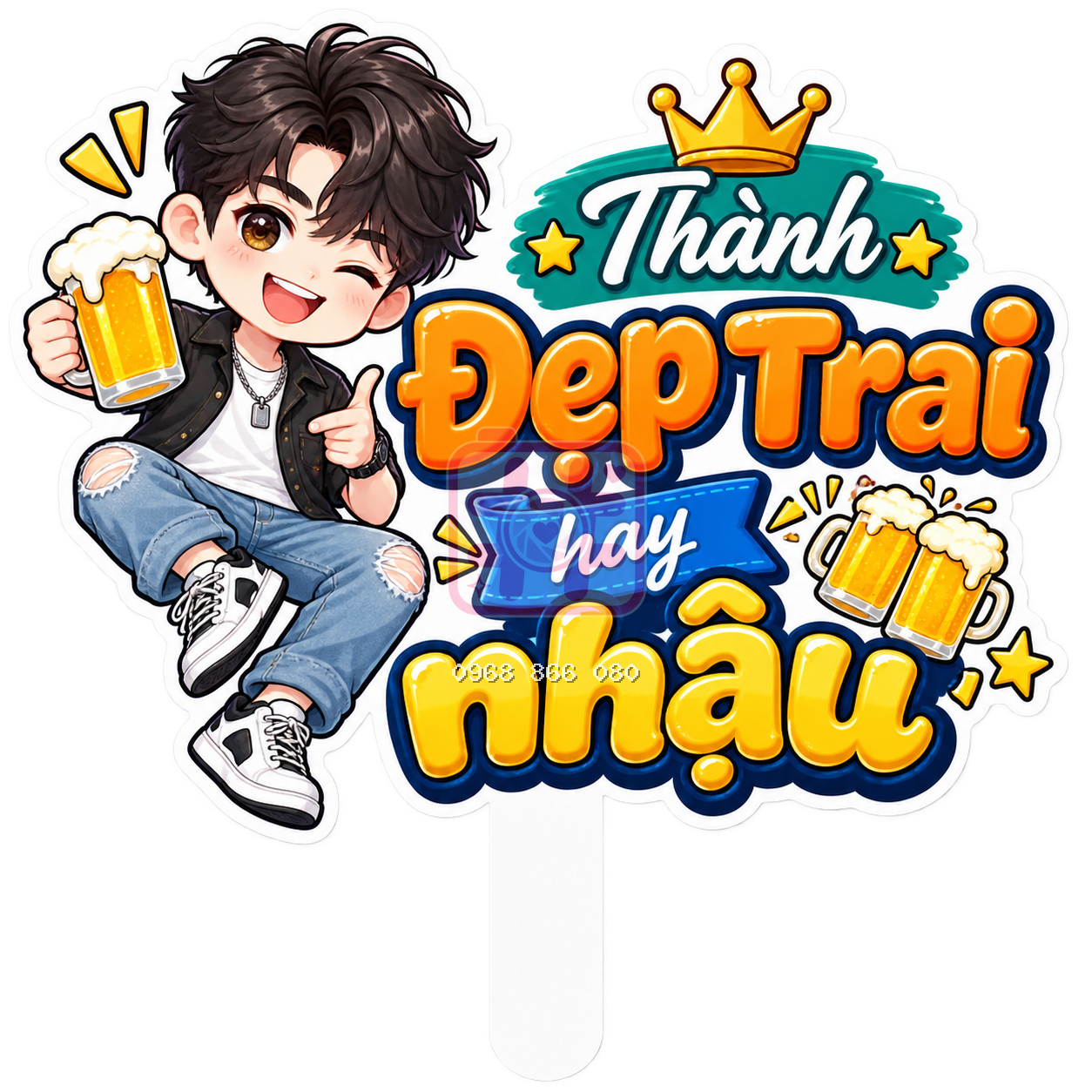 Hashtag Đẹp trai hay nhậu – Bảng tên đám cưới