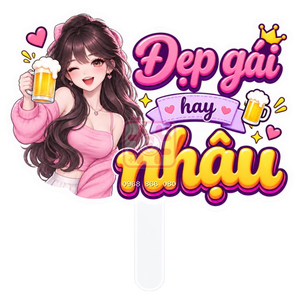 Hashtag Đẹp gái hay nhậu – Bảng tên đám cưới