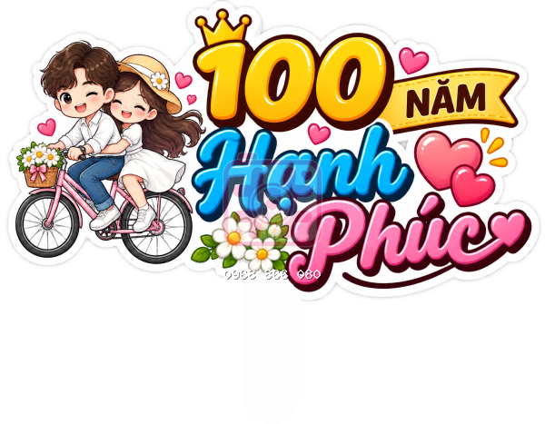Hashtag 100 năm hạnh phúc – Bảng tên đám cưới