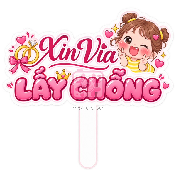 Hashtag Xin vía lấy chồng – Bảng tên đám cưới