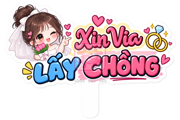 Hashtag Xin vía lấy chồng – Bảng tên đám cưới