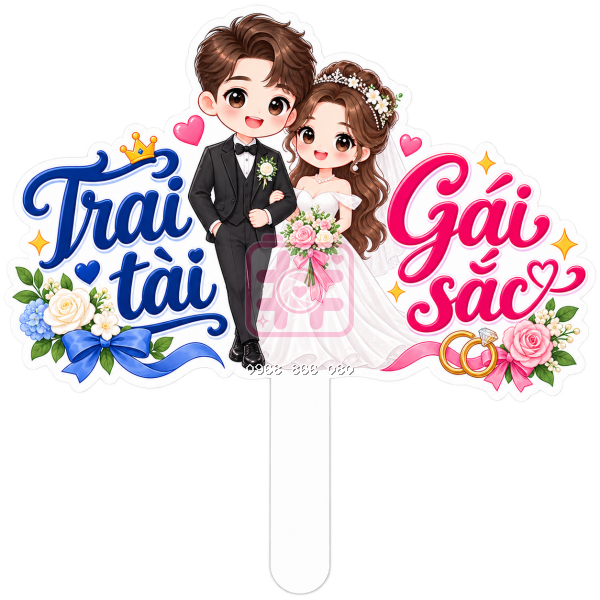Hashtag Trai tài gái sắc – Bảng tên đám cưới