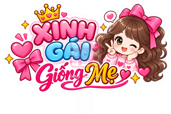 Xinh gái giống mẹ (nhiều mẫu) – Hashtag sinh nhật